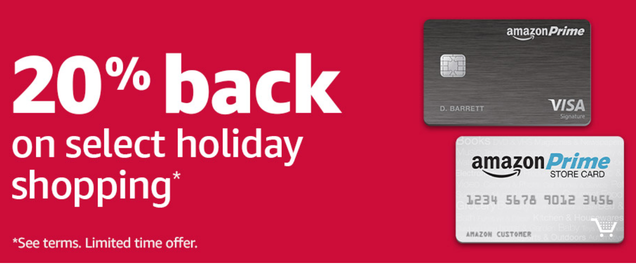 20% Back on Select Holiday Shopping With Amazon Credit Cards | Amazon | Prime members only